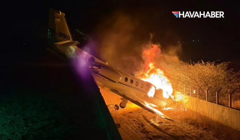 Brezilya’da özel jet pistten çıktı ve alev aldı: 8 kişi kurtuldu