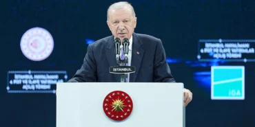 Cumhurbaşkanı Recep Tayyip Erdoğan, İstanbul Havalimanı'nda düzenlenen 4. Pist ve İlave Yatırımların Açılış Töreni'nde