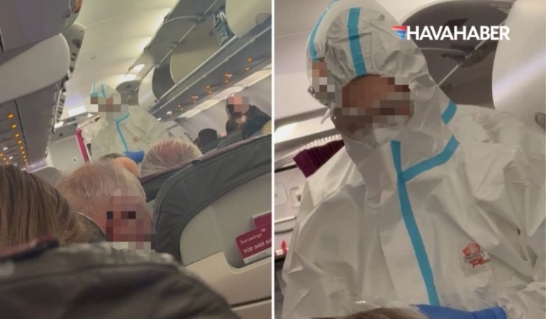 Eurowings uçağında hastalık paniği! Koruyucu kıyafetli sağlık ekipleri uçağa girdi