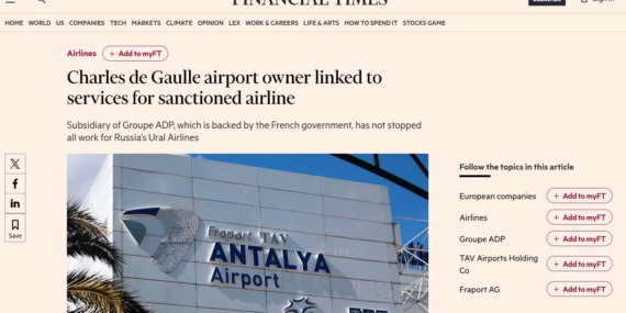 Financial Times’tan Antalya Havalimanı İddiası: TAV Yaptırımlarla Karşılaşabilir mi?